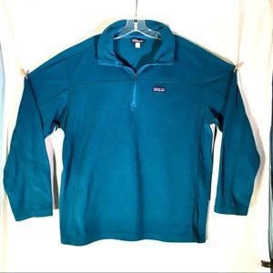 PATAGONIA teal fleece pullover men’s zip jersey XL